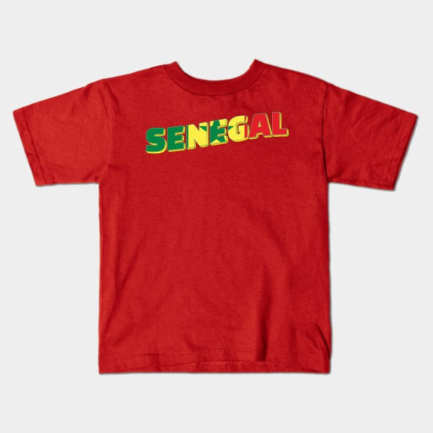 Senegal Vintage style retro souvenir Kids T-Shirt by DesignerPropo